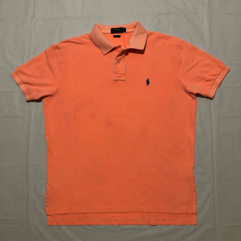 Polo Ralph Lauren Men’s Short Sleeve Collared 100% Cotton Orange Polo Shirt L